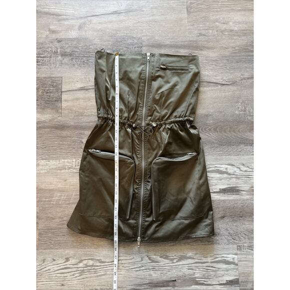 Zara Dresses & Skirts - NWT Zara Size S Dark Khaki Strapless Dress Brand New With Tag